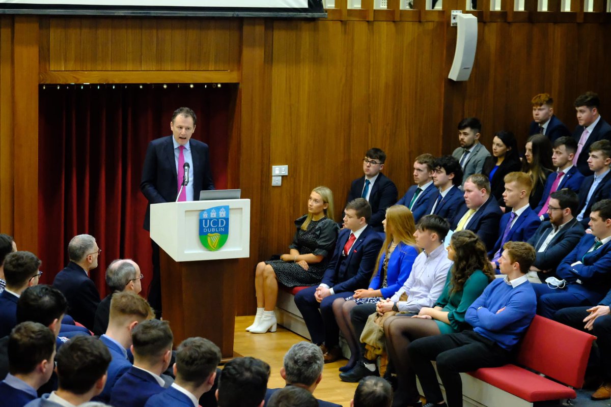 McConalogue's tweet image. Great to be back at my alma mater @ucddublin today to address the @UCD_Ag_Soc Careers Day.

These students are the engine room of the future of our great sector and will lead us through an exciting period ahead.