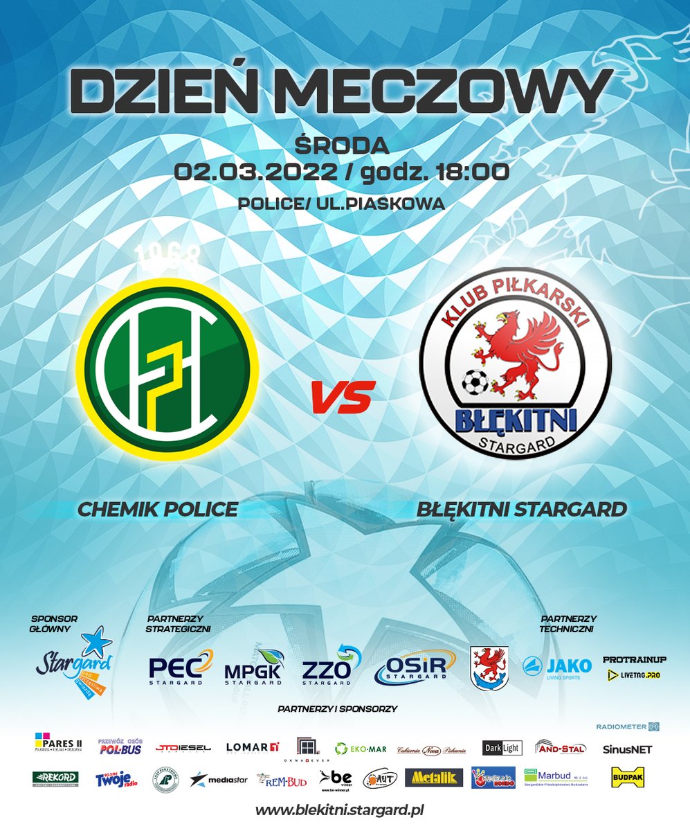 KPBlekitni's tweet photo. Dziś gramy z Chemikiem! I #Blekitni I #AkademiaBlekitni I #Stargard I #IIILiga I #PZPN I #ZZPN I #Przygotowania I #BłękitnaRodzina #BłękitnyStargard #grakontrolna I #sparing I #CHPBLE https://t.co/jGsjsfXP9r