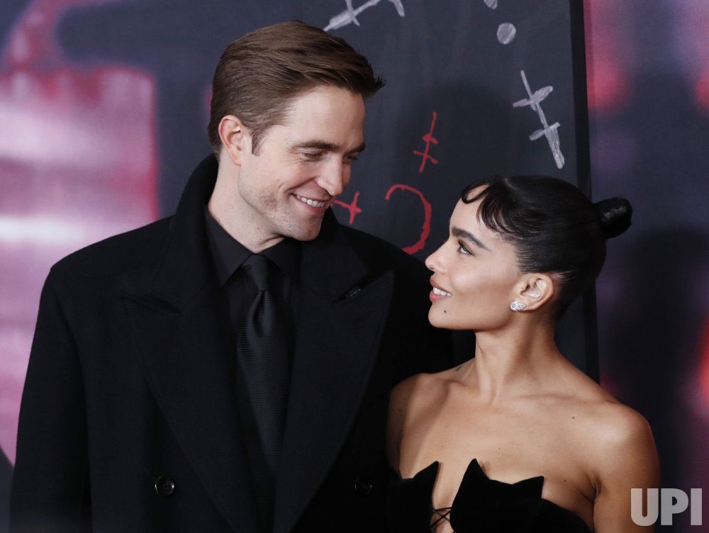 Robert Pattinson and Zoe Kravitz arrive on the red carpet at the "The ...