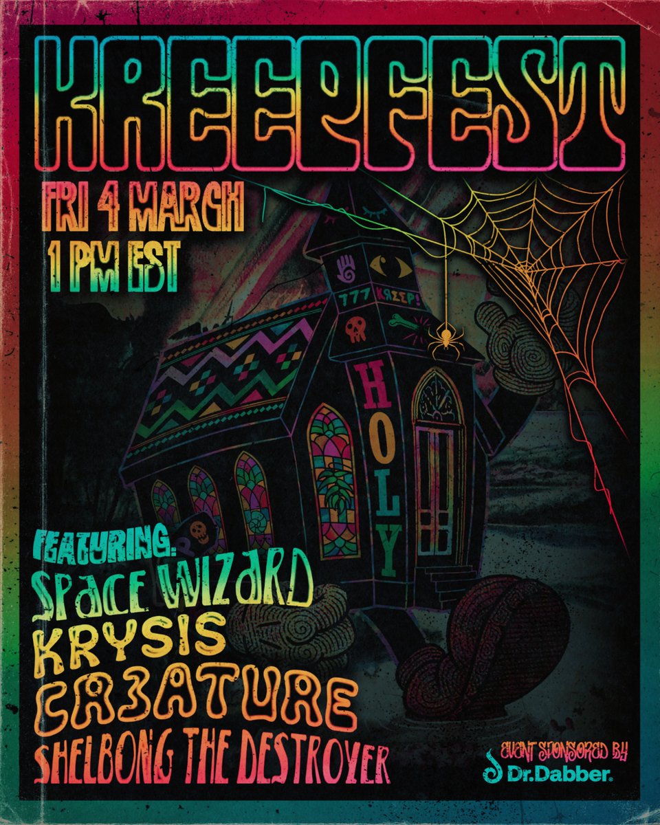 KREEPFEST IV

WITH SPECIAL GUESTS <a href="/space__wizard/">space wizard</a>, <a href="/Krysis_ZA/">KrysisZA</a>,  CR3ATURE &amp; @strctlycannabis 

WE'RE INVITING SOME FRIENDS! <a href="/Cryptoon_Goonz/">Goonz</a> <a href="/chain_runners/">Chain Runners</a> <a href="/FudderVerse/">FudderVerse</a> @AlphaAcademyNFT @THET0KS 

HOW MANY KREEPS WILL BE JOINING US?
event sponsored by <a href="/DrDabber/">Dr.Dabber</a> 
#KREEPYCLUBFOREVER