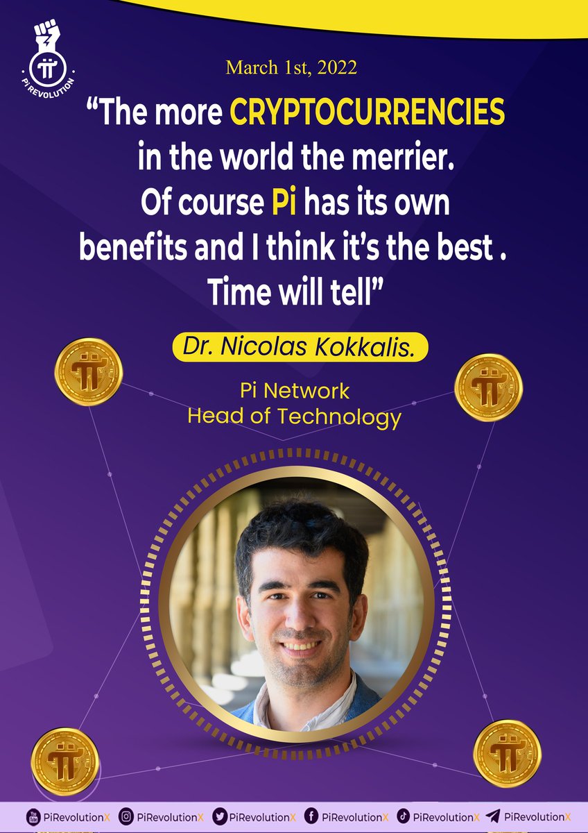 PiRevolutionX's tweet photo. Pi is the best cryptocurrency in the world. Tell the world that @nkokkalis said so. 

Pi group➡️https://t.co/gMDfIGpTQd #PiNetwork https://t.co/vHpPsqnogz