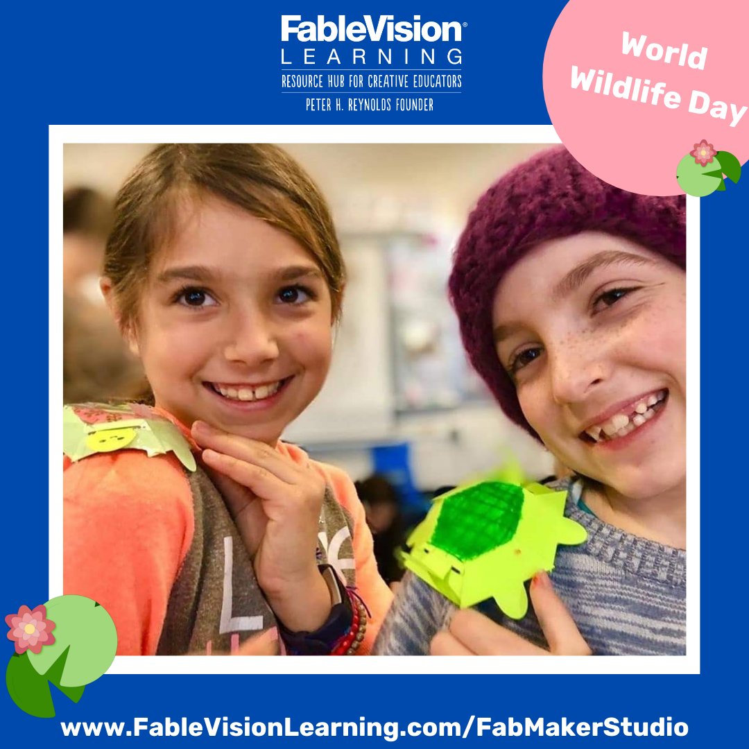 FableLearn's tweet image. It’s #WorldWildlifeDay! Celebrate with a #FabMakerStudio turtle inspired by the Sydney &amp;amp; Simon book, Go Green! (by @fablepaul and @peterhreynolds). Find out more on our Spotlight Blog: bit.ly/3hujnj5