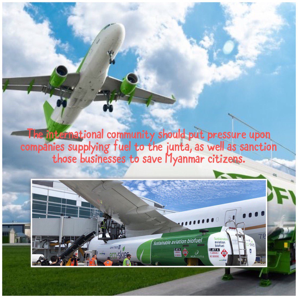 To remain focused on what junta could escalate systematic violence against its people,not what the affiliations to them would rake in the profits is of prime importance as military airstrikes are almost more than we could bear. #SanctionAviationFuel