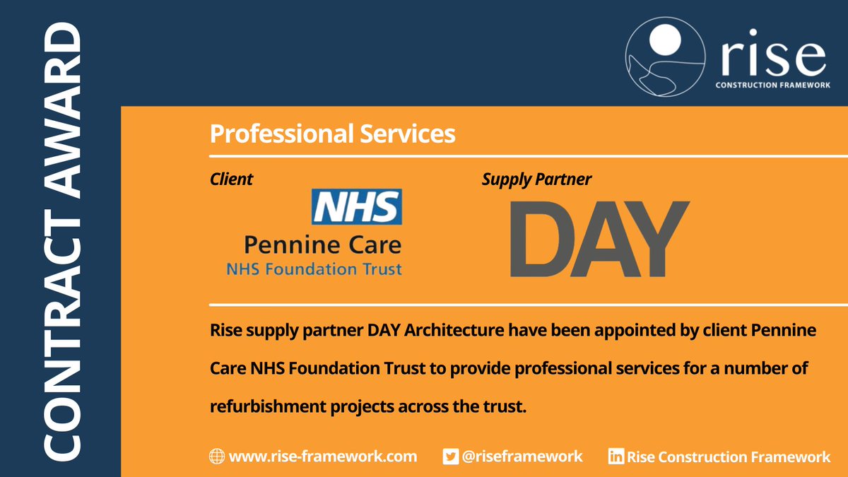 Rise Construction Framework (@riseframework) on Twitter photo <a href="/PennineCareNHS/">Pennine Care NHS FT</a> have appointed <a href="/DAYArchitects/">DAYArchitectural</a> to provide professional services for a number of Refurbishments at across the trust.
rise-framework.com
#constructionnews #northwestconstruction #procurement #Riseframework #constructionframework <a href="/PennineCareNHS/">Pennine Care NHS FT</a> have appointed <a href="/DAYArchitects/">DAYArchitectural</a> to provide professional services for a number of Refurbishments at across the trust.
rise-framework.com
#constructionnews #northwestconstruction #procurement #Riseframework #constructionframework