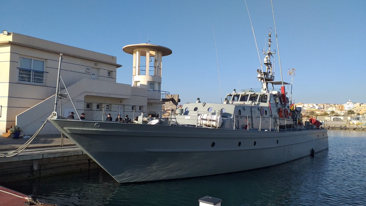 Armada_esp's tweet photo. El #P82Formentor, que se encuentra realizando #VigilanciaMarítima en aguas del #Mediterráneo, ha recalado en el puerto de #ElCampello; misma ubicación donde el buque recibió su bandera 🇪🇸 de combate.

#SomosLaArmada🇪🇸⚓️
#DefendemosEspañaEnYDesdeLaMar https://t.co/6TlrFNEZ3x
