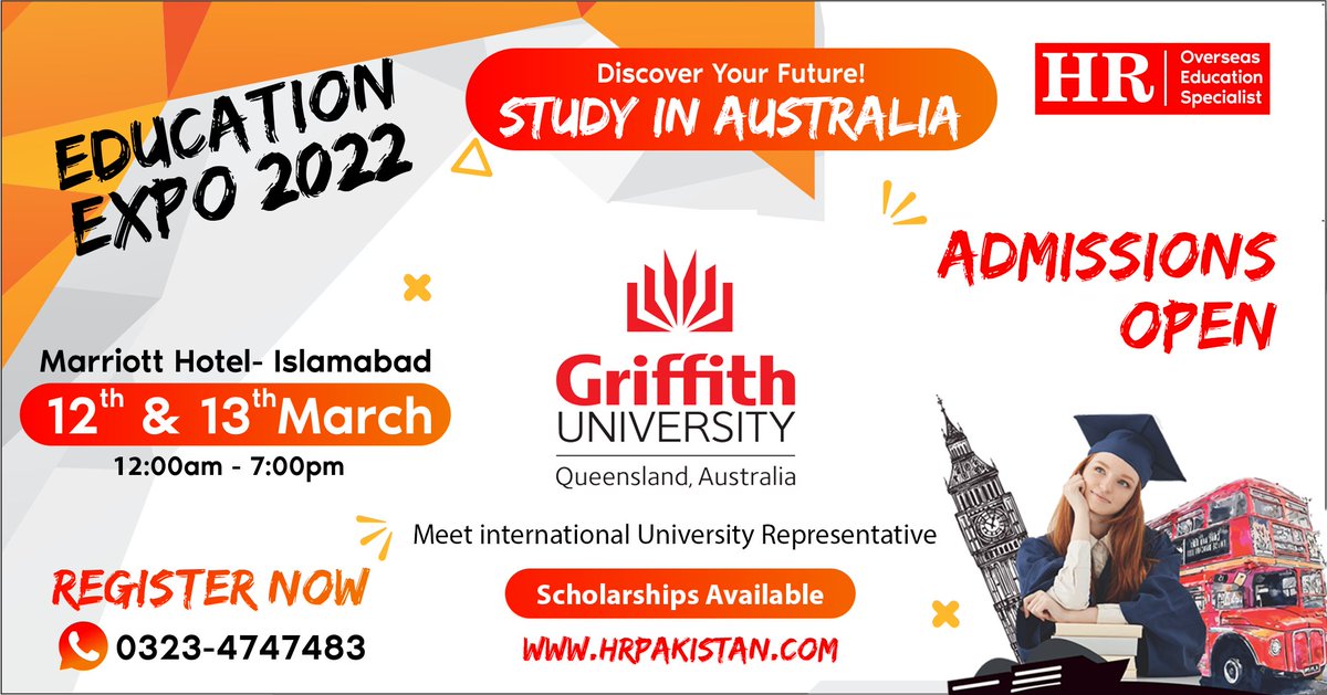 hrconsultants3's tweet photo. Discover a whole new world of opportunities by studying in the AUSTRALIA. To find out about courses and how to apply; please visit Education Expo at Marriott Hotel Islamabad 
Get Your free Entry Pass Now
Call / WhatsApp: 03234747483 https://t.co/VkdLYLC7FF