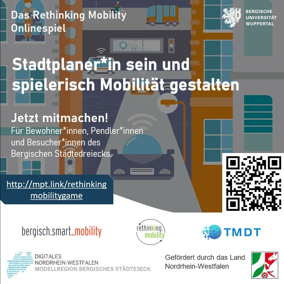 TMDTWuppertal's tweet photo. An alle, die schon mal Stadtplaner*in spielen und eine Zukunftsstrategie für das   Bergische Städtedreieck entwerfen wollten: https://t.co/OWbIjPh1Tt. Have fun! #tmdt #bergischeuniwuppertal #stadtplanung https://t.co/FLBJ7EzU5X
