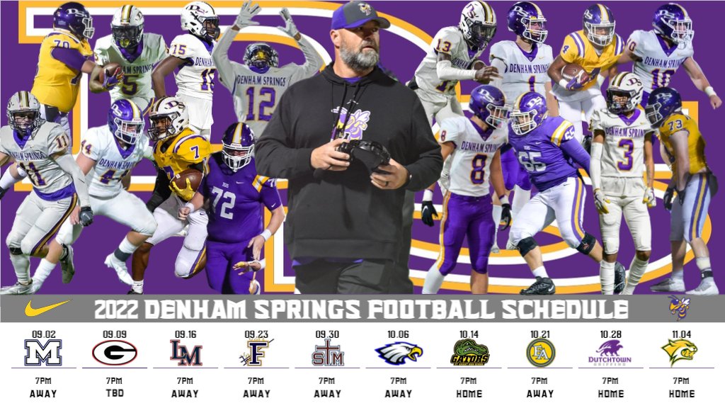 Denham Springs FB (@denhamspringsfb) on Twitter photo 2022 Denham Springs Football Schedule
The season is right around the corner so plan your Friday nights now!
<a href="/RobDeArmond/">Rob DeArmond</a> <a href="/DSHSJackets/">Denham Springs High</a> <a href="/dsjacketstv/">DSTV</a> <a href="/FambroughAdv/">.</a> <a href="/RecruitLouisian/">Recruit Louisiana™️</a> <a href="/allstarautoLA/">All Star Automotive</a>
#W1NasONE #RoadWarriors 2022 Denham Springs Football Schedule
The season is right around the corner so plan your Friday nights now!
<a href="/RobDeArmond/">Rob DeArmond</a> <a href="/DSHSJackets/">Denham Springs High</a> <a href="/dsjacketstv/">DSTV</a> <a href="/FambroughAdv/">.</a> <a href="/RecruitLouisian/">Recruit Louisiana™️</a> <a href="/allstarautoLA/">All Star Automotive</a>
#W1NasONE #RoadWarriors