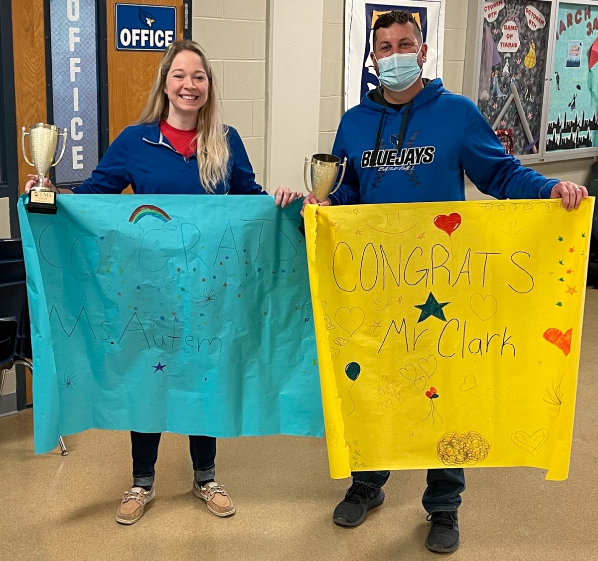 LibertyLMS's tweet photo. Congratulations to the February Teacher and Staff Member of the Month; Mrs. Autem and Mr. Clark. #LMSsoars https://t.co/8e6d10HuFl
