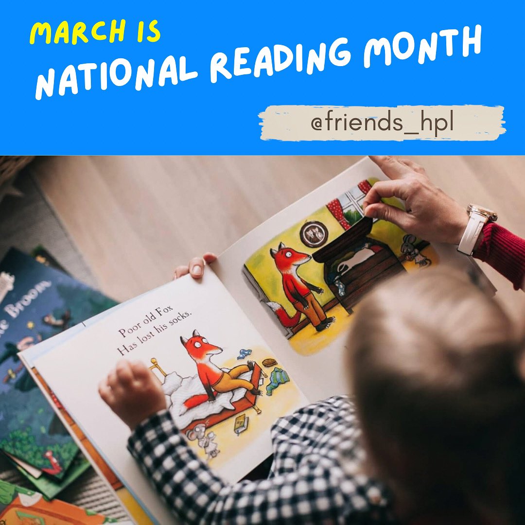Friends_HPL's tweet photo. March 🗓is National Reading Month and March 2 is Read Across America Day. It’s great time to celebrate the joys of reading and discover new books (and cherished old ones.)
#ReadAcrossAmericaDay #NationalReadingMonth https://t.co/AeDFqvFg15