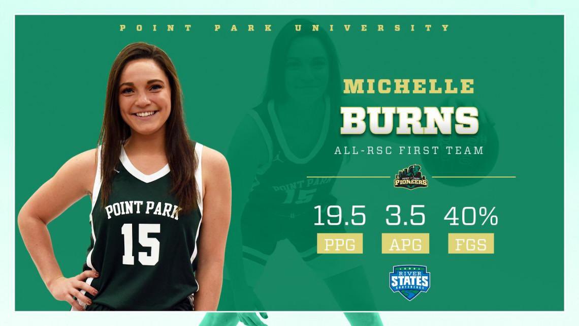 🏀 The #RSC leader in scoring (19.5 ppg) and 3pt FG (84) pulled in All-RSC First Team honors again. No surprise there! 

Congrats, Michelle Burns! 🔥💯💚
Full story: pointparksports.com/article/4776 #PPUWBB #PPUHOOPS #NAIA