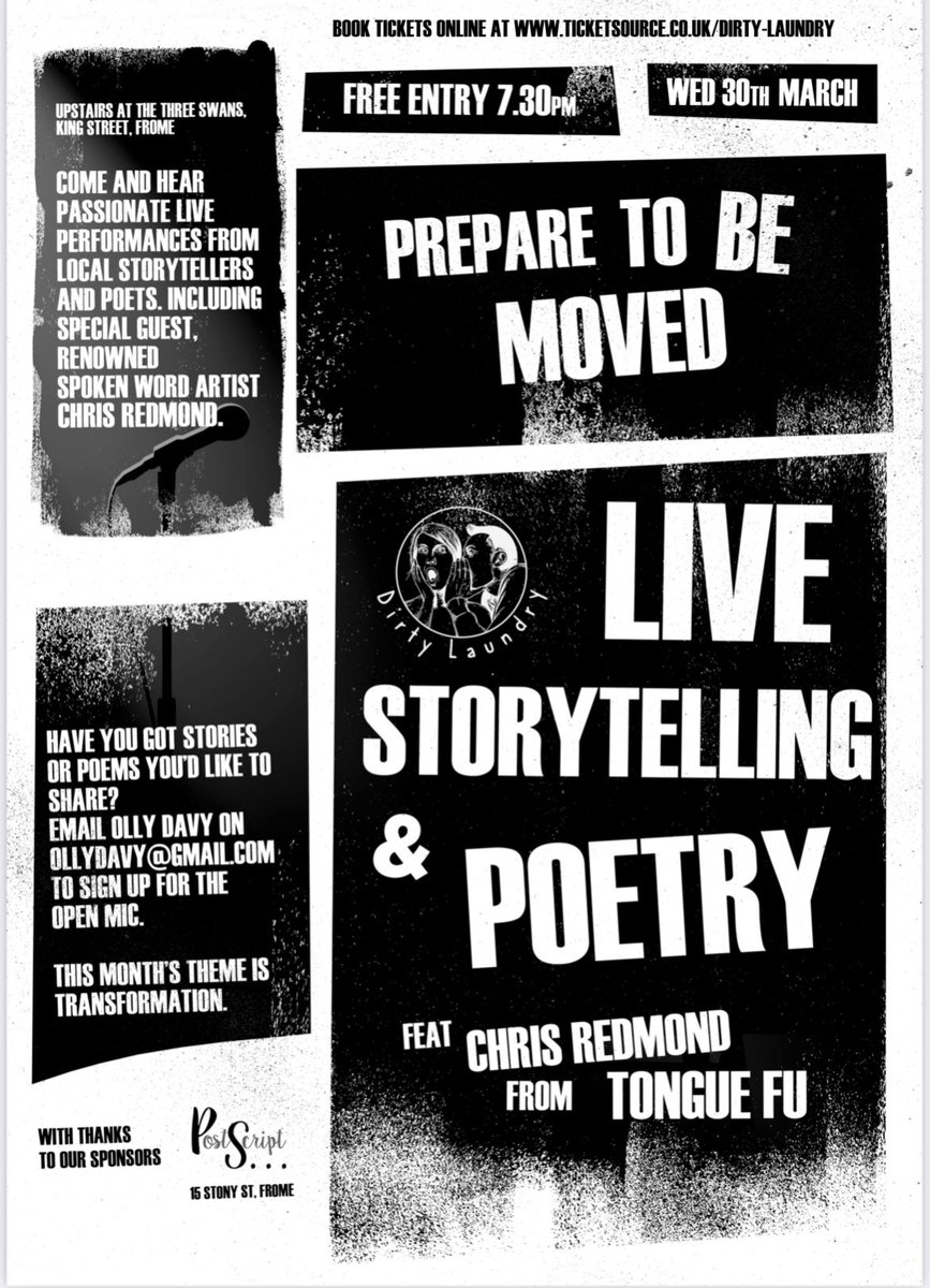 annieridout's tweet photo. #Frome people: who fancies coming along to this poetry and storytelling night, hosted by the brilliant @OllyDavy? I will be there and would love to meet some of you… Ax https://t.co/4e2W8Azh0S