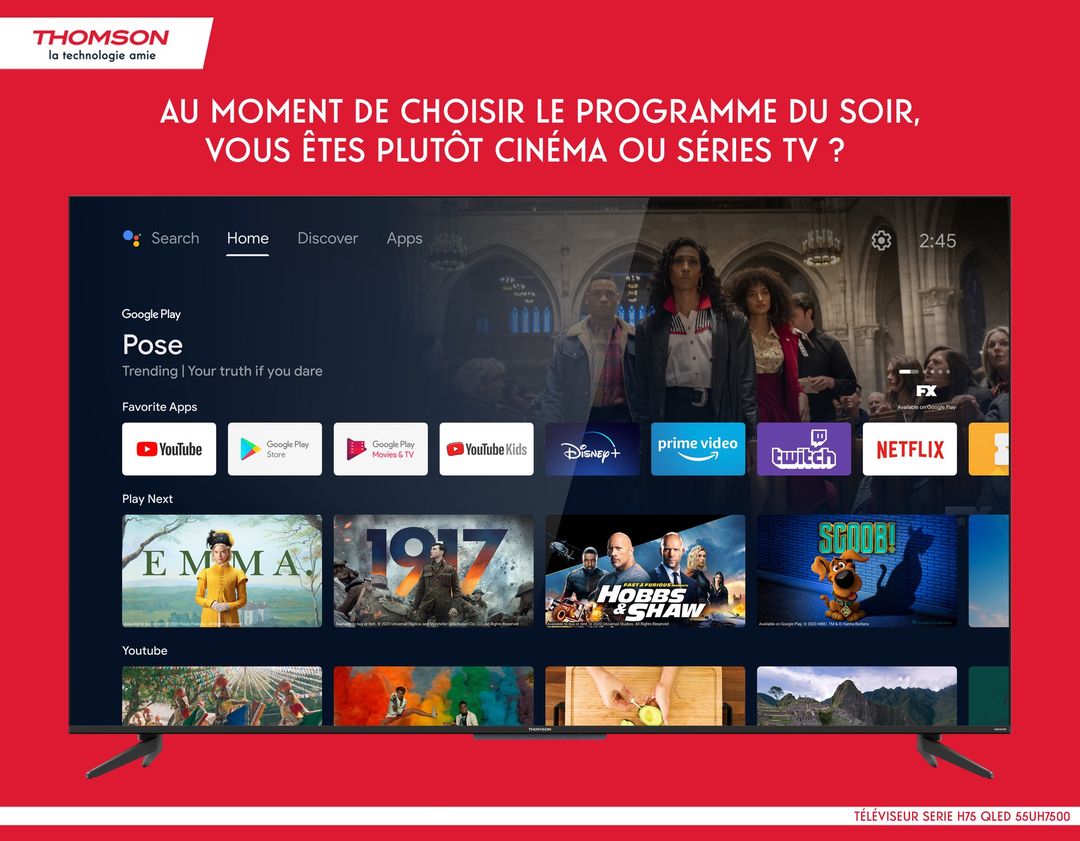 Thomson_FRA's tweet photo. Les #ThomsonTV de la Série H75 vous assurent un grand spectacle sous toutes ses formes et pour toute la famille : TNT, SVOD, Android TV… Le plus dur sera de se mettre d'accord !😎
▶️ https://t.co/x4jdO54ZAh 🤩
#55UH7500 #AndroidTV #QLED #DolbyAudio #4K #HDRPro #DolbyAtmos https://t.co/FyWX0HBqm6