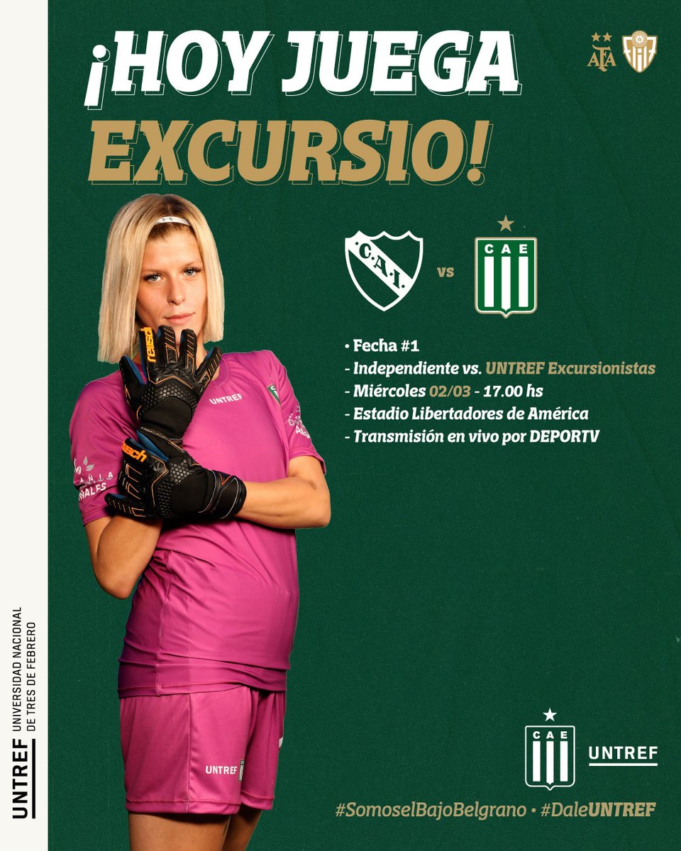 excursiofutfem's tweet photo. #CampeonatoYPF
¡Ahora sí, Verdes! Esta tarde, las dirigidas por Jonathan Dizeo debutan oficialmente en la temporada 2022 enfrentando a Independiente, como visitantes.
#DaleUNTREF
#SomosElBajoBelgrano 🇳🇬 https://t.co/2qeZWfGQdj