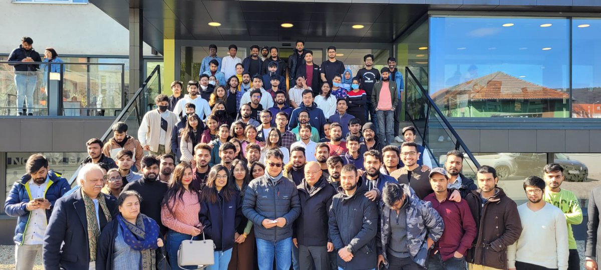 RijijuOffice's tweet photo. Hon'ble Minister Shri @KirenRijiju ji interacted with the evacuated students at Vranov, #Slovakia located at #Ukraine border. Students appreciated the Indian Government for #OperationGanga under the leadership of Hon'ble PM Shri @narendramodi Ji to get them back home, safely. https://t.co/v43Ikva4K3
