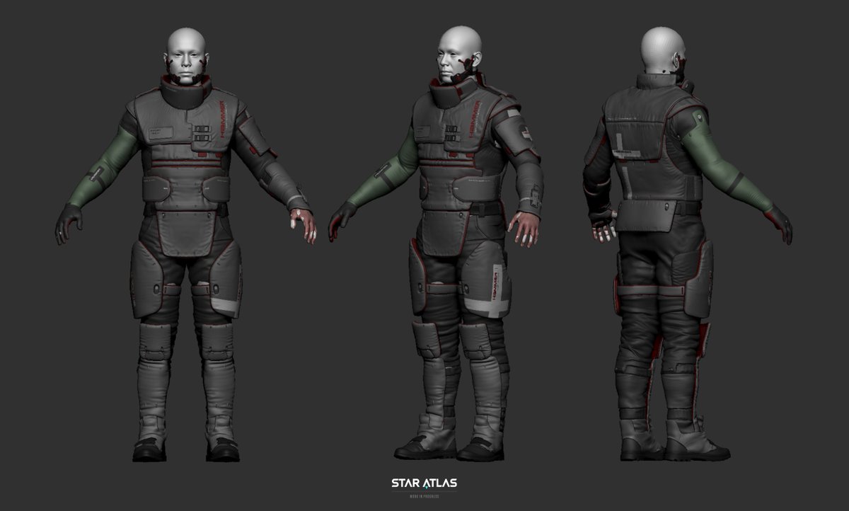 staratlas's tweet photo. With a neck guard, shin covers, and everything in between, this full-body armor is bound to protect the deep space explorer from the elements of space or hostile life form. ☄️ https://t.co/3pHpX6nrGr