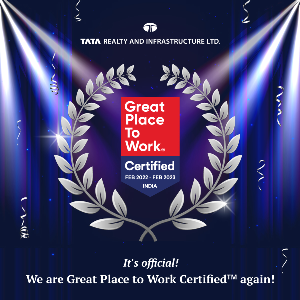 We’re so PROUD to be certified as a Great Place to Work again! Our values, our people and our culture make us who we are.
#gptw #greatplacetoworkcertified #greatplacetowork2022 #greatplacestowork

<a href="/mehrotra_tarun/">Tarun Mehrotra</a> <a href="/SanjayBDutt/">Sanjay Dutt</a>  <a href="/sarthakseth/">Sarthak Seth</a>