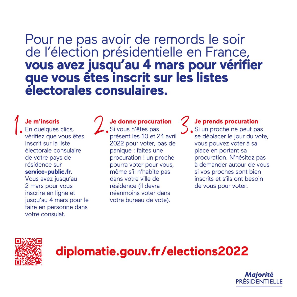 EnMarcheAmlat's tweet photo. L’inscription et la mise à jour des coordonnées sur les listes électorales c’est jusqu’à AUJOURD’HUI en ligne et jusqu’au 4 mars au consulat !
🇫🇷🗳Ne laissons personne décider à notre place !                                              RDV sur https://t.co/sWuXqKzvLo https://t.co/mn0Y4SjhB0