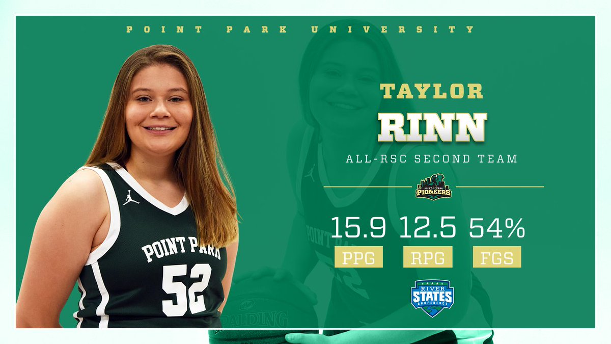 🏀 Double-Double machine ranking 2nd in #RSC in rebounding with another great season! Congrats Taylor Rinn on All-RSC Second Team 💪🔥💚💯

Full story: pointparksports.com/article/4777 
#PPUWBB #PPUHOOPS #NAIA