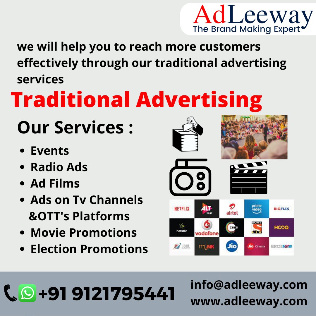 Ad_Leeway's tweet photo. Are you looking for promotions on OTT, TV channels ,radio? we are able to promote your business everywhere...!

#adleeway #adleewayitsolutions #adleewayagency  #digitalmarketing #advertising #promoting #marketing #adleewayadvertisingagency #events #tvchannels #moviepromotions https://t.co/MKVvYxA4Ud