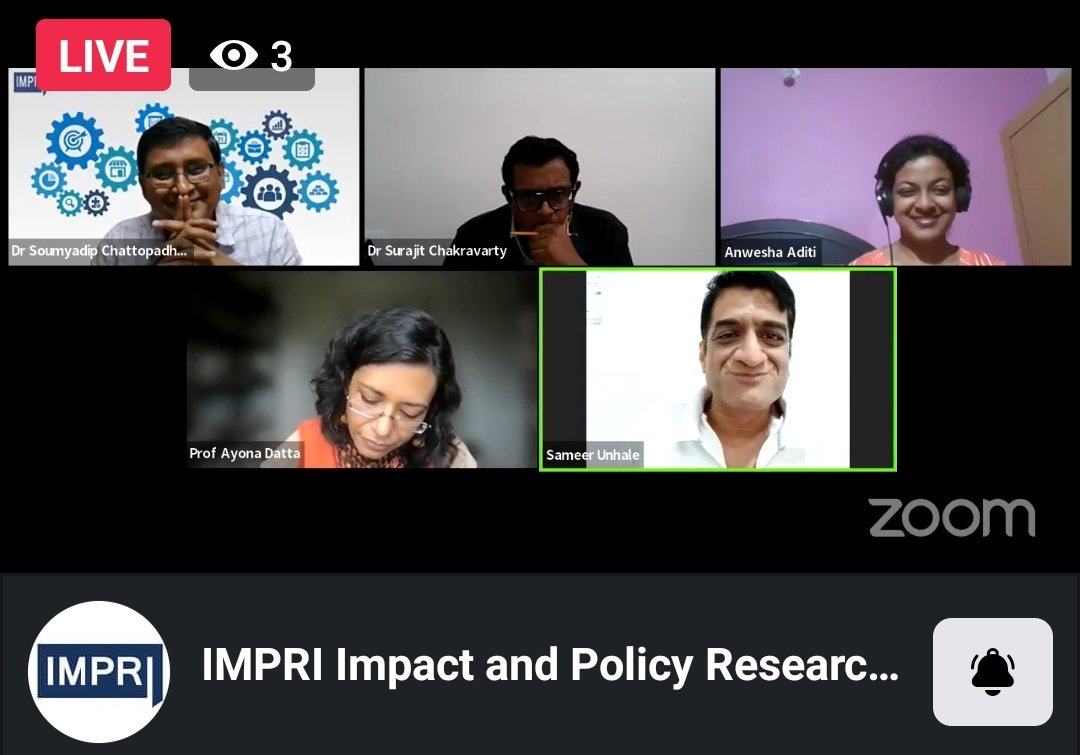 FB Live facebook.com/impriindia/vid…

#IMPRI #WebPolicyTalk  #CityConversations

Regional Futures and the Dynamics of Digitalisation-as-Urbanisation

<a href="/AyonaDatta/">Ayona Datta moved to @ayonadatta.bsky.social</a>
<a href="/anwesha_aditi/">Anwesha Aditi</a>
<a href="/samcities/">Sameer , Happy Citie</a>
Surajit Chakravrarty
Tathagata Chatterji
<a href="/amisoumyadip/">soumyadip</a> impriindia.com/event/regional…