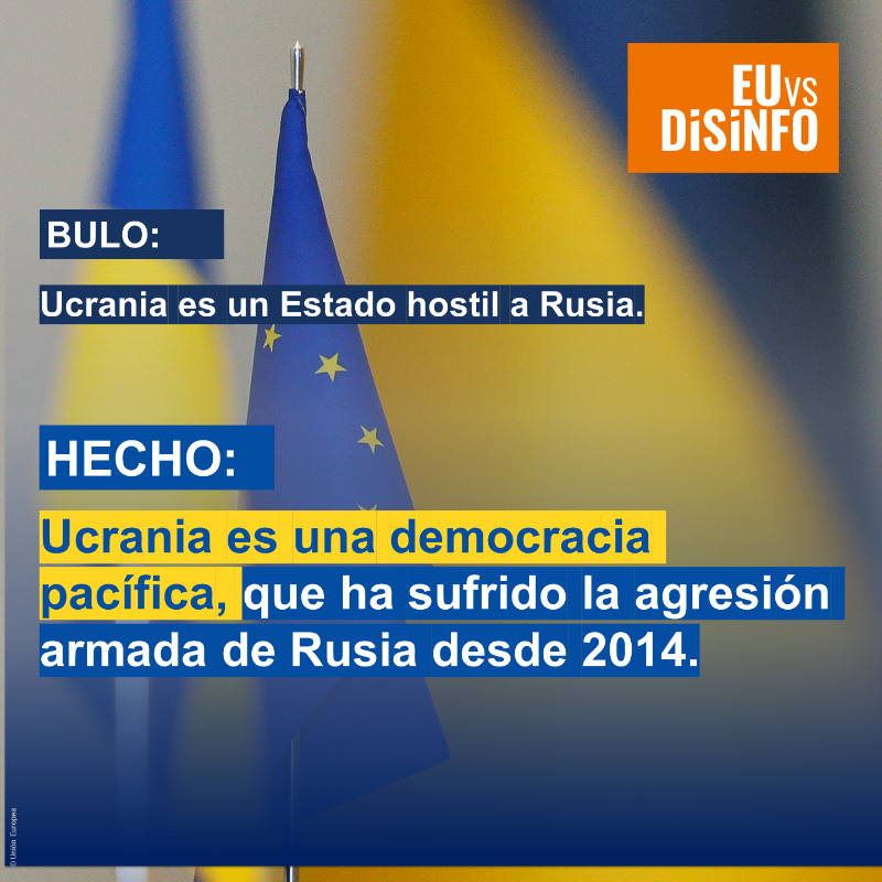 ComisionEuropea's tweet photo. ‼La desinformación juega un papel importante en la invasión rusa de Ucrania.

En este choque entre el estado de derecho y el estado de las armas, es nuestro deber y responsabilidad responder a las mentiras de la propaganda con hechos.

#EUvsDisinfo ⬇