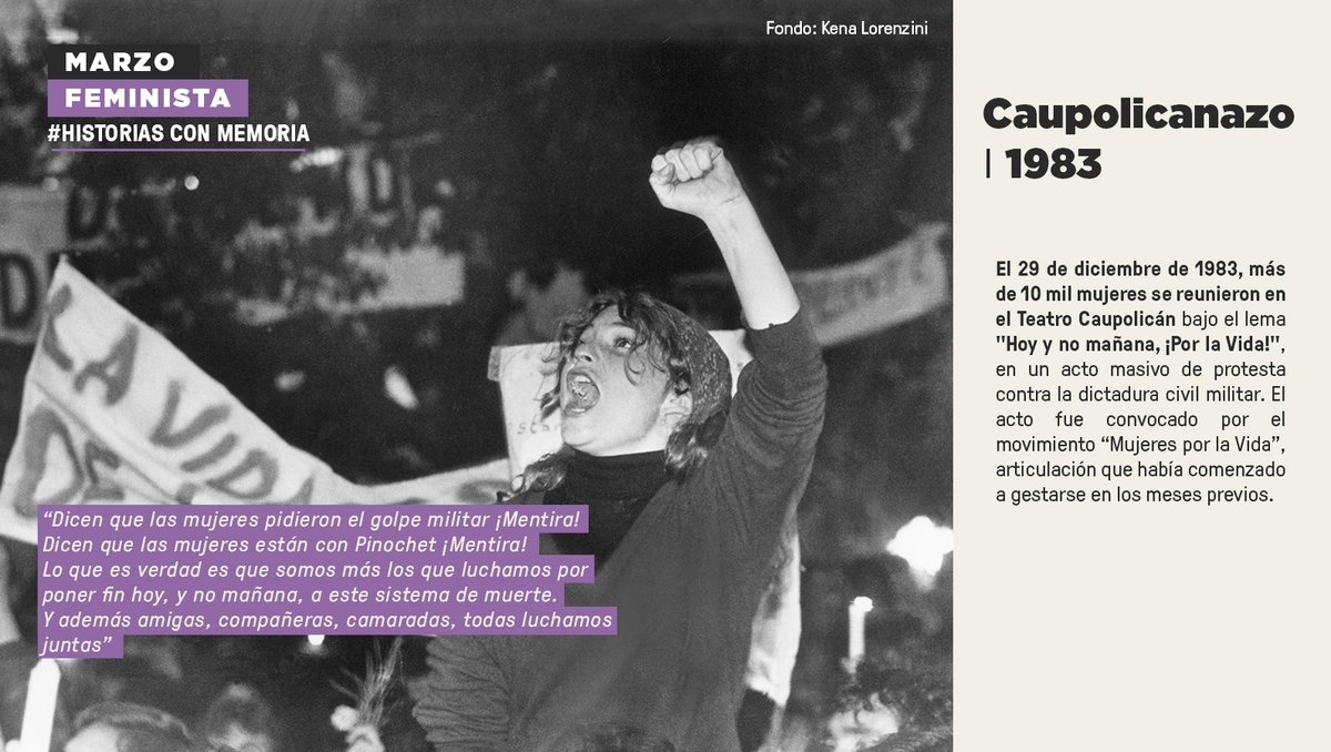 MuseoMemoriaCL's tweet photo. #HistoriasconMemoria

🌟Las mujeres fueron actoras fundamentales de la resistencia en dictadura. Una muestra de aquello son las masivas convocatorias caracterizadas por su transversalidad, creatividad y valentía. Te invitamos a conocer algunas de las más recordadas.✊🏾 https://t.co/mRgfe7GiZ4
