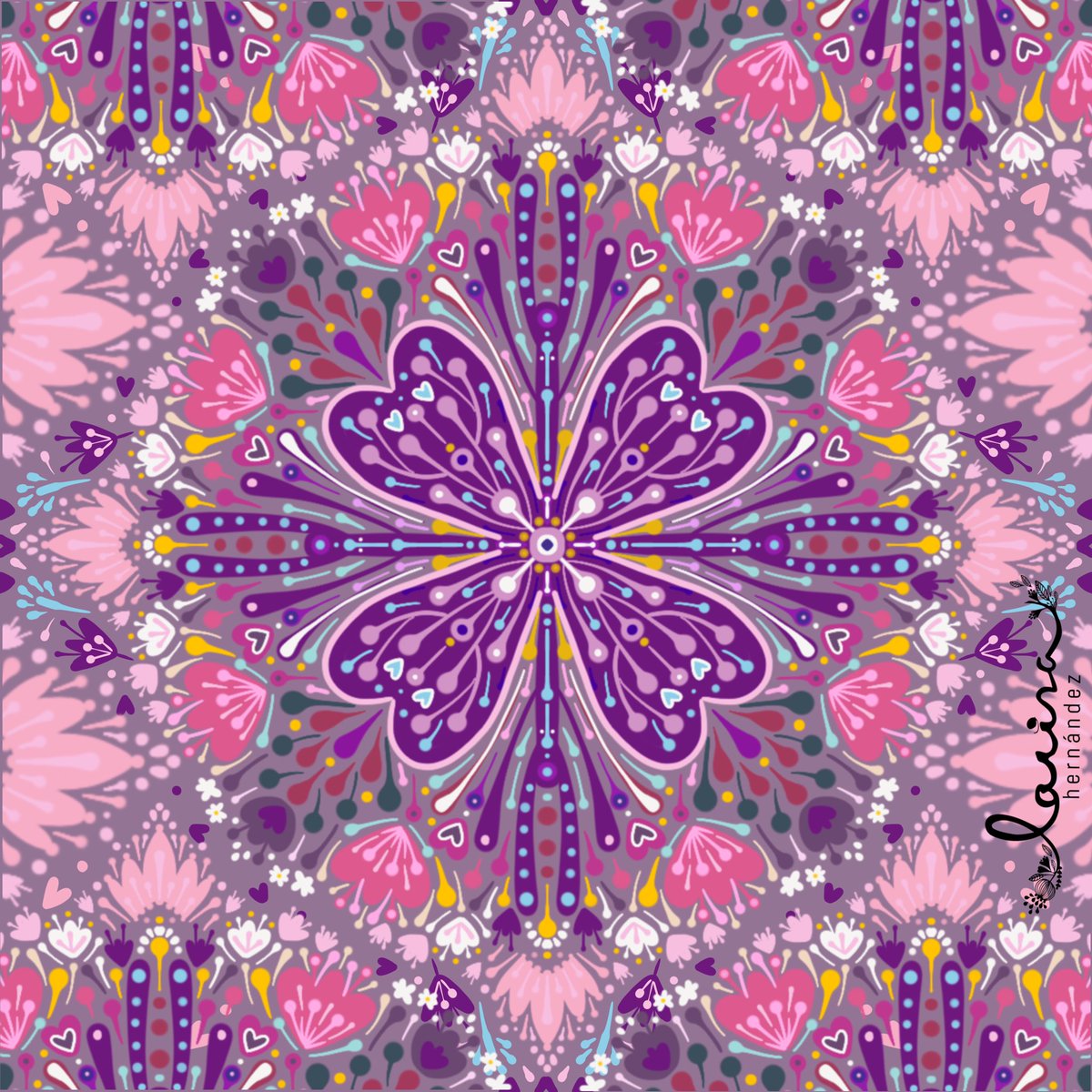 Another symmetrical design. I could do it anytime.#symmetry #symmetrytool #symmetrytoolinprocreate #mirroringeffect #floral #mandala #ornamental #alwaysflowers #illustratorlife  #illustratorsoninstagram #larisahernandez