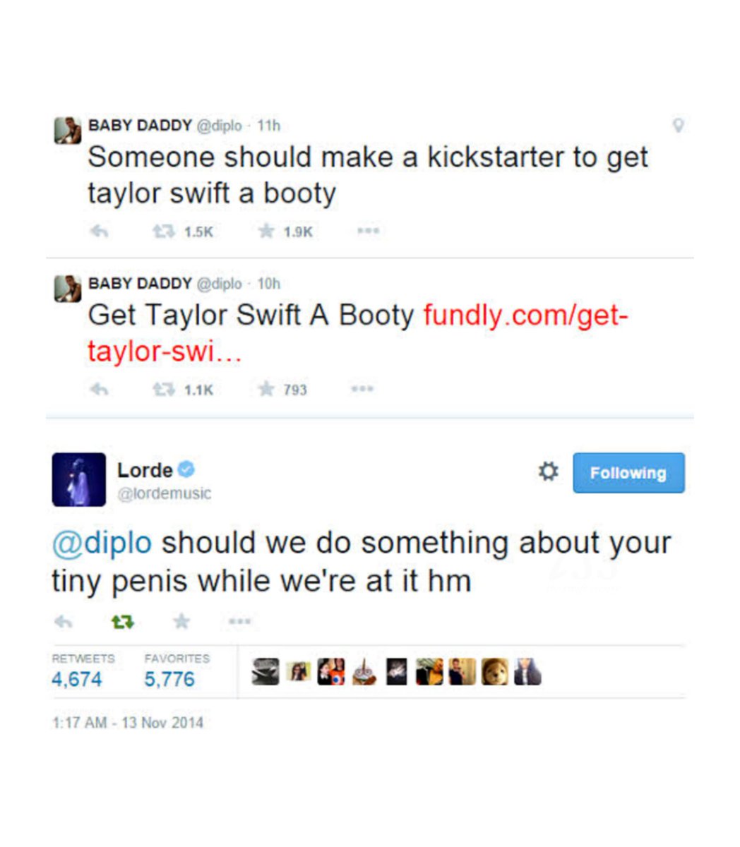 LaPuercaylor's tweet image. 💬| Diplo habla sobre sus tweets sobre Taylor Swift.

“He tenido problemas con Lorde y Taylor. Pensé que era gracioso, pero la gente en Twitter te hace responsable de una manera extraña. No es la vida real, el sarcasmo no se manifiesta en redes sociales.”