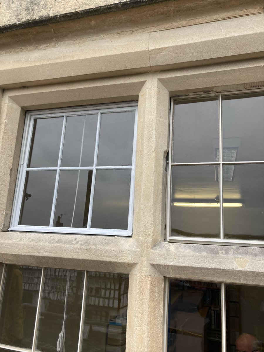 It was great to see the difference in appearance following window repairs at Tewkesbury abbey hall this morning, and a view of the abbey we don't get to see from ground level. <a href="/TewkesAbbey/">Tewkesbury Abbey</a>