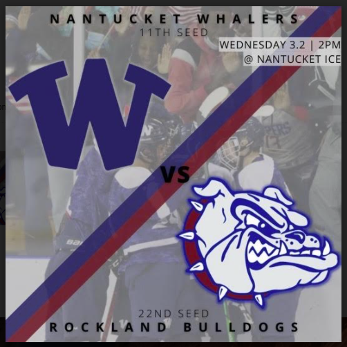 nhswhalers's tweet photo. IT'S GAME DAY!!!🏒 BOYS HOCKEY🏒 
Division 4 @MIAA033 State Tournament / Round of 32. Puck is set to drop at 2:00pm!!! The journey begins today! Go Whalers!!!
@NantucketHockey @dcreedACK @InkySports @Morris1910 https://t.co/uNjSnCPUyg