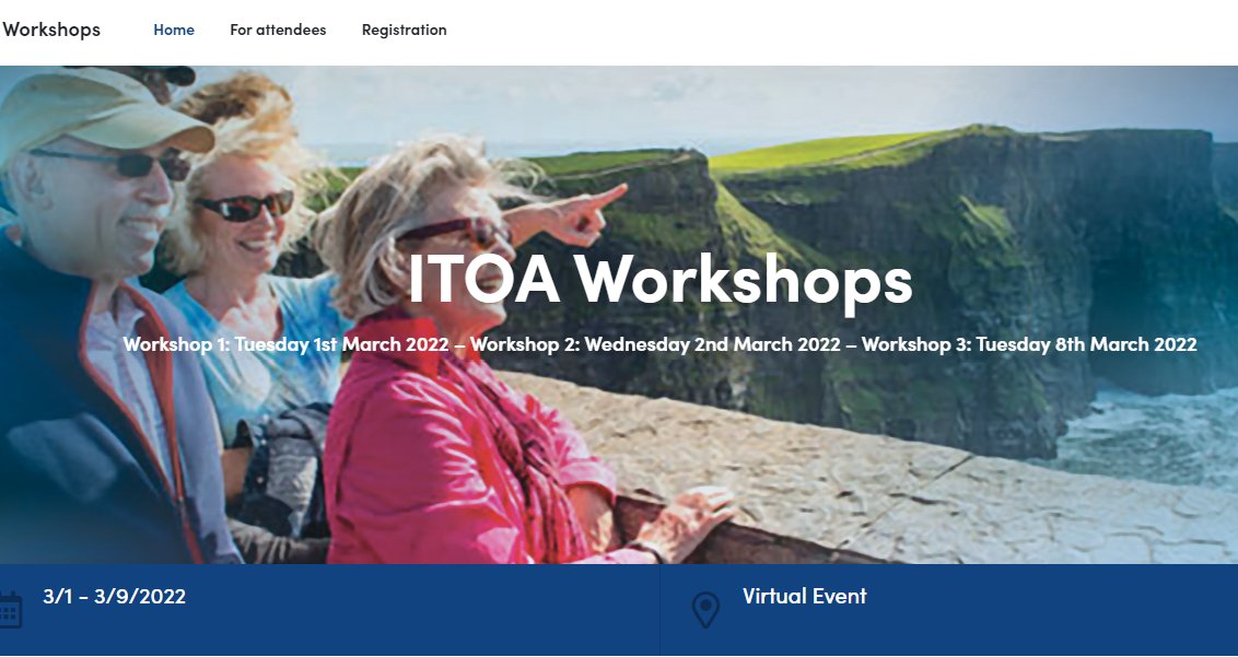 Day #2 of 2022 #ITOAWorkshops just wrapping up about now, and in the words of one attendee: 'I'm whacked, but some GREAT connections made!!' One more day to go ... next Tue 8 Mar To join our notification list for '23, go to bit.ly/3Ca4Dz3 #TourismRecovery