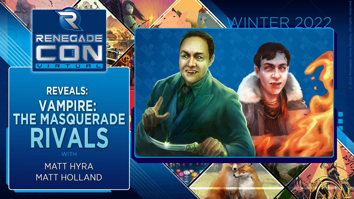 PlayRenegade's tweet photo. RenegadeCon starts on Friday! 🧛🏻♀️ #VampireWednesday will stay in the streaming crypt until the weekend, but make sure to join us on Friday at 4pm Pacific for our #VampireRivals panel!
➡️ Full schedule: https://t.co/mrzgr8beFn https://t.co/a7E1rJjKXN