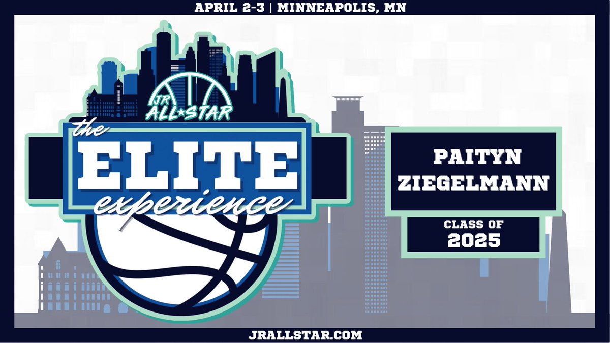 Jr. All-Star Girls Basketball (@jrallstarbb) on Twitter photo Paityn Ziegelmann (<a href="/PaitynZ34/">Paityn Ziegelmann</a> ) is registered for the The Elite Experience!
We're so excited to welcome so much ELITE talent to Minneapolis on April 2nd & 3rd!
Register now! 👇
jrallstar.com/exposure-event…… Paityn Ziegelmann (<a href="/PaitynZ34/">Paityn Ziegelmann</a> ) is registered for the The Elite Experience!
We're so excited to welcome so much ELITE talent to Minneapolis on April 2nd & 3rd!
Register now! 👇
jrallstar.com/exposure-event……
