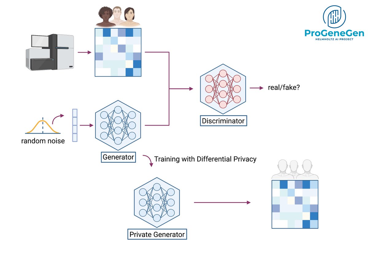 helmholtz_ai's tweet photo. Today's #HelmholtzAIproject #showcase is called PRO-GENE-GEN!🧬🤩
Read more to find out how #ML / #AI are used to create synthetic genomic information. A collaboration between @CISPA & @DZNE_en:
👉https://t.co/rlfTLDc6e0
Figure created with https://t.co/wInIKY0Omn https://t.co/VFxpYdOpl4