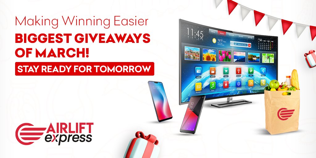 airlift_pk's tweet photo. Are you excited to win the biggest Giveaways of March?
Get ready to WIN starting tomorrow! Stay tuned!
Retweet 'YES' if you're excited! 😍
#giveaway #win #airlifttech #airliftexpress https://t.co/1SAnhkcKUW