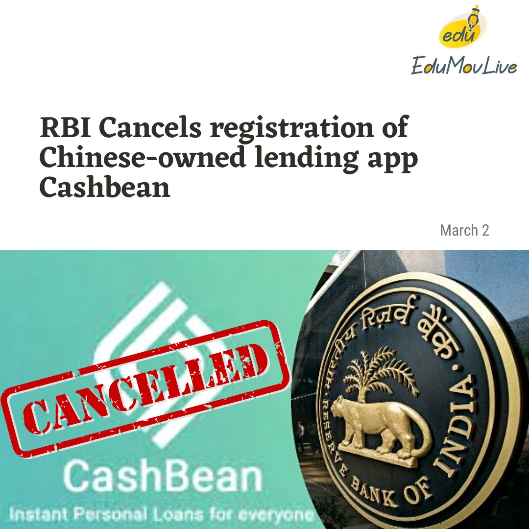 #RBI has the power to cancel the #CoR of any #NBFC if it flouts directions issued by RBI or if it fails to maintain accounts as per the requirements of the #law. 
This also comes on the back of the #IndianGovernment recently #banning 54 apps &amp; games of #Chinese origin.