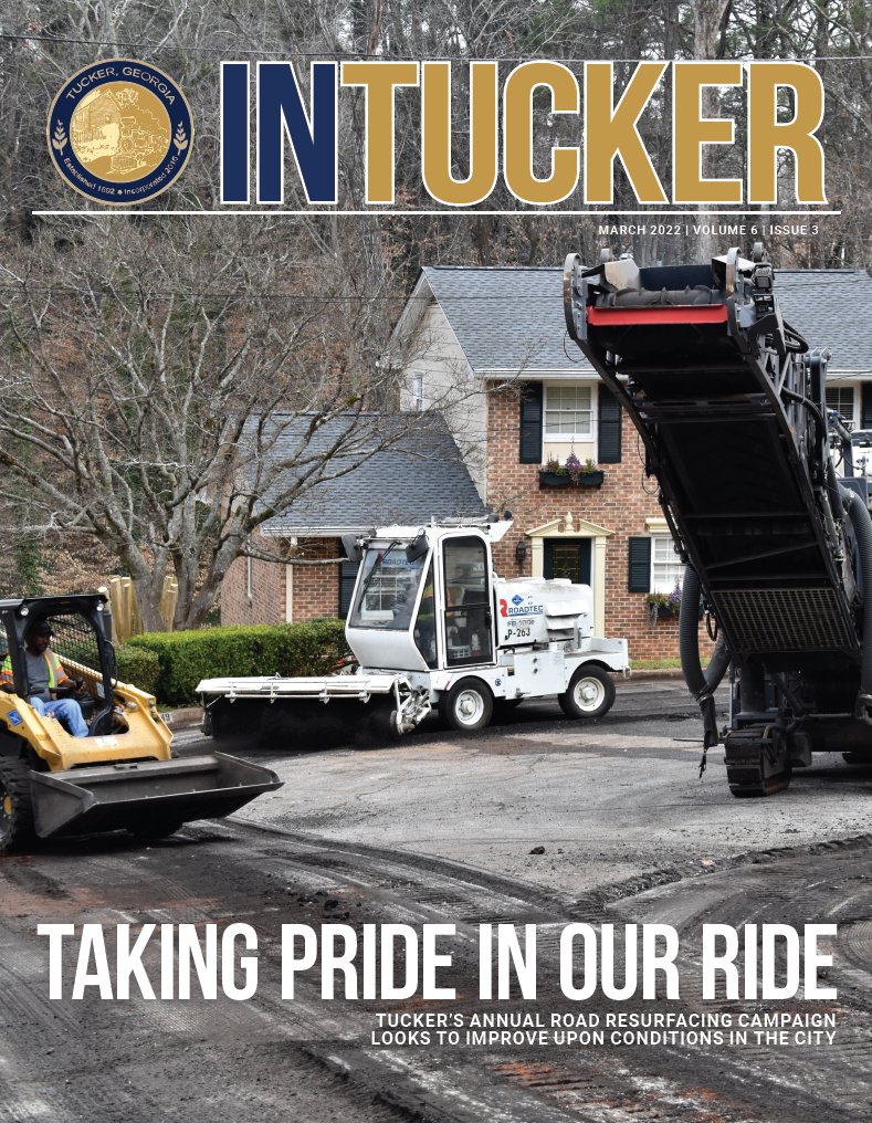 CityofTucker's tweet photo. The new March issue of InTucker magazine is here! Get the latest on our upcoming #SPLOST funded road resurfacings, plus meet some female entrepreneurs during this #WomensHistoryMonth https://t.co/N78V7KBAmJ https://t.co/J010BYW6Tr