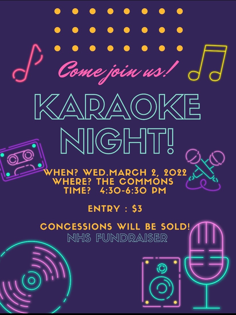 Don’t forget to join us for our first ever Karaoke night!! 🎤 You can still get your tickets during leadership and lunch today! 
#nhs #nhskaraoke #ywla #yisd #ywpn