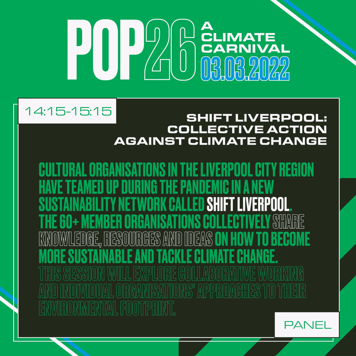 LivIrishFest's tweet photo. Important, collaborative coversations about green agendas across Merseyside at #POP26, at #fututreyard with #ShiftLiverpool. @LivIrishFest are part of a panel about reducing environmental fooprints tomorrow afternoon. Check out the full programme... https://t.co/uCwQQHfmKF