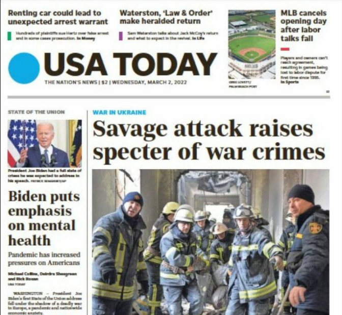 fbaker's tweet photo. How do images, on newspaper frontpages, tell the story? Do they represent what's really happening?
#visualiteracy #medialiteracy #photojournalism #war #Ukraine #readthepictures #sschat https://t.co/icRKGvteDF