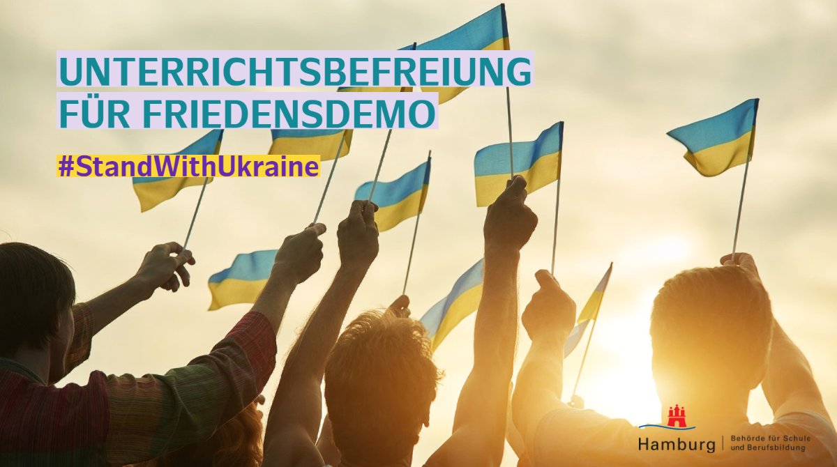 🇺🇦Morgen hat #FridaysForFuture zu einem globalen Protest gegen den Angriffskrieg in der Ukraine aufgerufen. <a href="/hh_bsb/">Schulbehörde Hamburg</a> und Senator @TiesRabe unterstützen das Engagement und bitten die Schulen interessierten Schülerinnen &amp; Schülern die Teilnahme zu ermöglichen. #StandWithUkraine