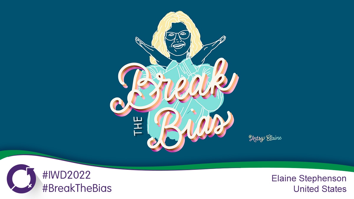 "We still have a long way to go in the fight for #womensequality &amp; to dismantle biases of all kind related to #gender, race, class &amp; ability. Support your favorite womxn artists #BreaktheBias " says muralist <a href="/artsy_elaine/">Elaine Stephenson</a> 🎨 bit.ly/IWDarts #IWD2022 #typography #IWDtypism