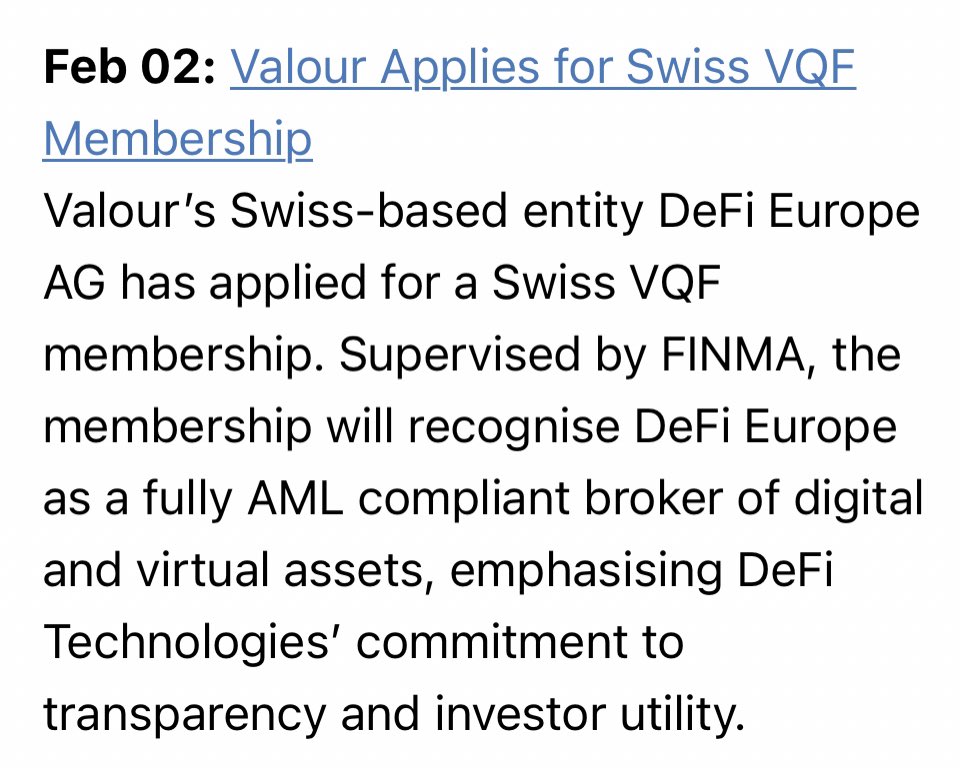rockerfunder's tweet photo. $DEFTF February was a very busy month for $DeFi Technologies and its wholly owned subsidiary, Valour Inc. Some key takeaways from this past month below: #Definews #DeFiChain #defistocks #DeFi #OTC https://t.co/Q4x3hZxodp This sector is just warming up. >> https://t.co/E6S7lRvxG6 https://t.co/8YnAL5R81P