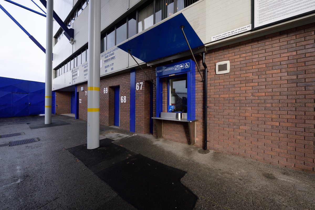 The low-level accessibility window in the Park End will be open to disabled supporters from 6.45pm tomorrow for collections and enquiries.