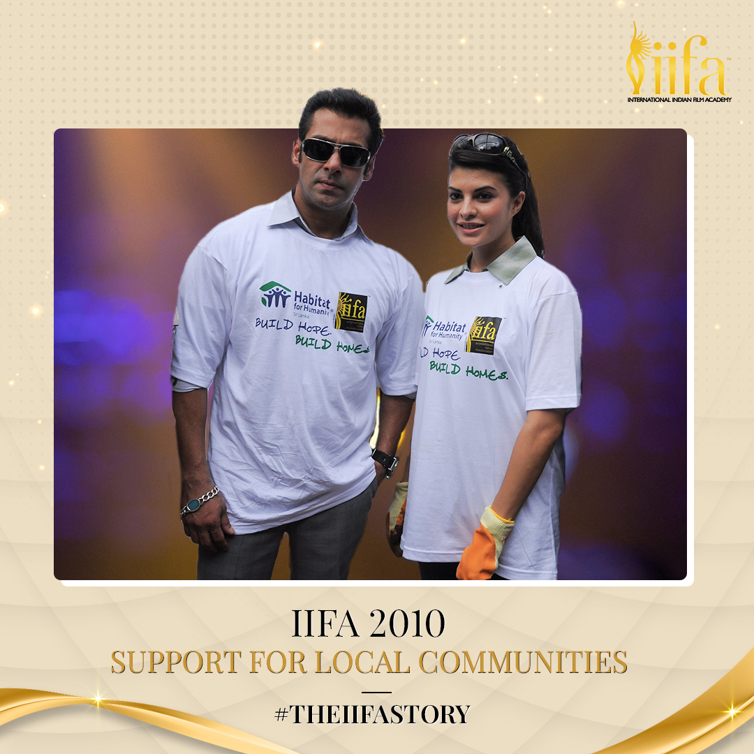 IIFA's tweet photo. Time to give back!
#IIFA always playing our part to support local communities. #HabitatForHumanity, IIFA, @BeingSalmanKhan and @Asli_Jacqueline  building schools in Sri Lanka. 

Read about the glorious 22 years of IIFA at https://t.co/Z09MvNbfCs

#TheIIFAStory https://t.co/qMSab43wEI