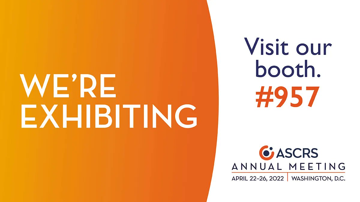 Who's excited about ASCRS? Come visit us in booth 957. #ASCRS2022