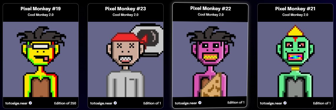 AlgemarT's tweet photo. New Batch of Pixel Monkey is out now! Grab yours now!
@ParasHQ  @Nearph
https://t.co/fQgmd98rqD
#nft #nftcommunity #near $NEAR #nftcollector #nftartist #Nfts https://t.co/5sAroZgu54
