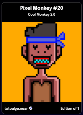 AlgemarT's tweet photo. New Batch of Pixel Monkey is out now! Grab yours now!
@ParasHQ  @Nearph
https://t.co/fQgmd98rqD
#nft #nftcommunity #near $NEAR #nftcollector #nftartist #Nfts https://t.co/5sAroZgu54