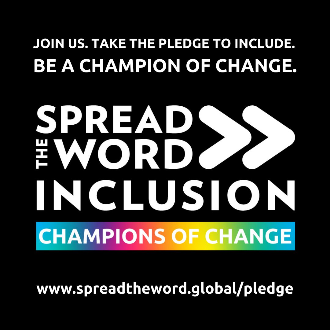 Today is #SpreadTheWordInclusion Day!  Take your pledge to include at spreadtheword.global and join millions of people across the country and around the world who believe that everyone deserves to be included at school, at work and in our communities.